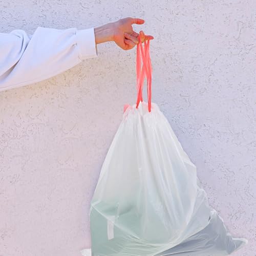 Heavy Duty Drawstring Trash Bags 45X50Cm 5pcs Kitchen Garbage Bags Portable Tie Closure for Home Cleaning and Waste Disposal