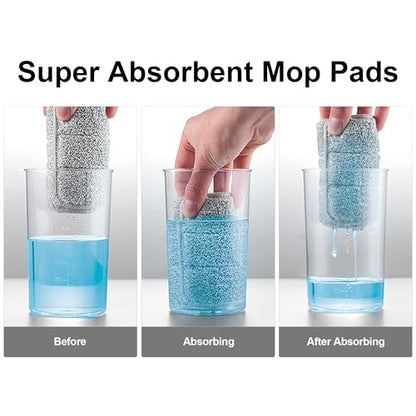 Microfiber Mop Pads, Reusable Mop Pads for Wood Floor, Compatible with JOYMOOP Mop and Bucket Set, Wet Pads Refill - 4 Pack - color: 4 Pcs 13" - 2 Grey + 2 Stripe