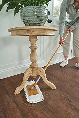 Harper Live.Love.Clean. Bamboo 2-in-1 Smooth Surface Wet/Dry Dust Mop with (2) Washable Wraparound Pads for Cleaning Dust, Pet Hair & Fine Dry Dirt - style: Bamboo Household Wet/Dry Mop