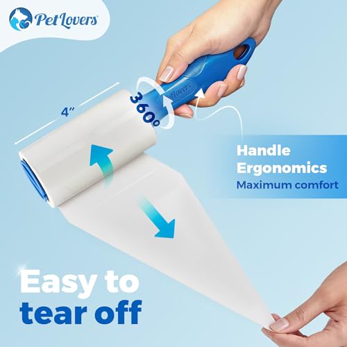 PetLovers Extra Sticky Lint Roller Value Set 300 Sheets for Pet Hair Removal, Dog and Cat Lint Remover 3 Pack - size: 3 Pack