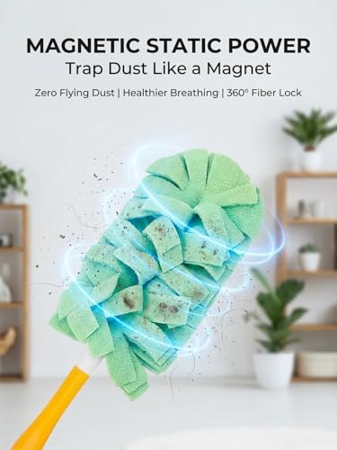 Chenille Duster Reusable Washable Microfiber Dust Fleece Damp Duster Pads Refills Replacement Heads for Cleaning with Handle Flat Dusters Multi Surface for Home Blinds Car Pet Furniture Fans - color: 5pcs