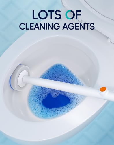 Disposable Toilet Cleaning System - Toilet Wand Kit with 18 High-Performance Refills, Wall Mounted Brush and Holder for Deep Cleaning Bathroom (Brush + 18 Refills) - size: Toilet Brush + 18 Refills