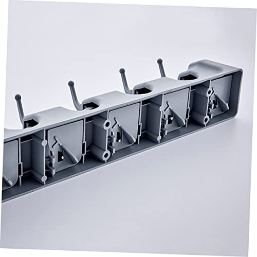 5 Buckle Mop Holder Wall Mount Broom Squeegee Rack Home Kitchen Bathroom Organizer 6 Hooks Plastic
