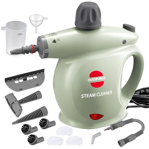 Handheld Steam Cleaner, Pressurized Multi-Surface Steam Shot with 13 Accessories, Safety Lock, Steamer for Cleaning Floor, Upholstery, Grout, Windows, Couch and Car, Green - color: Green