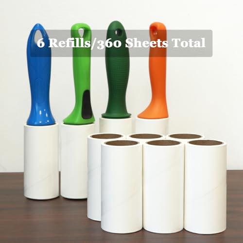 4 inch Lint Roller Refills Compatible with Evercare PetLovers Extra Sticky Lint Roller 6 Pack of Refills Only 60 Sheets per Refill 360 Sheets Total (1 1/2'' Inside Dia.) - size: 4 inch (1.5'' Inside Dia.)