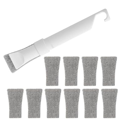 BESTOYARD Multifunctional Corner Cleaning Brush and Track Groove Cleaner Set with 10 Replacement Scrub Brushes for Kitchen Bathroom Narrow Spaces and Household Use
