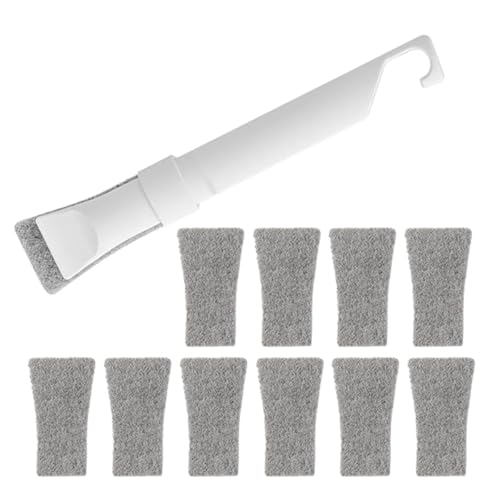 BESTOYARD Multifunctional Corner Cleaning Brush and Track Groove Cleaner Set with 10 Replacement Scrub Brushes for Kitchen Bathroom Narrow Spaces and Household Use