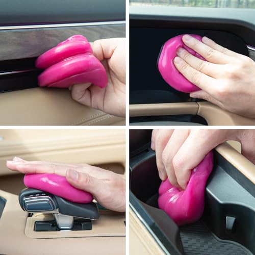 ASFSKY Keyboard Cleaner Universal Cleaning Gel,Slime for Detailing Car Interior Dust Putty Cleaning Goop Cleaner Wipes Swaps for PC Tablet Laptop Keyboards, Cameras,Car Vents, 160g/5.6oz,Rose Red - color: Rose Red