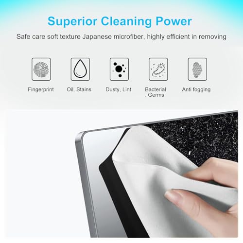 2 Pack Microfiber Liner Cleaning Cloth 15" 16" MacBook Air/MacBook Pro Screen Keyboard Imprint Protection, Keyboard Protector Compatible with MacBook Air 15.3" /MacBook Pro 15"/MacBook Pro 16" - color: Grey（2 Pack）, size: 13.19" x 8.66"