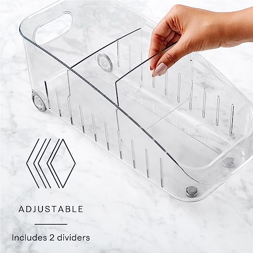YouCopia RollOut Fridge Drawer 6", BPA-Free Clear Rolling Refrigerator Organizer Bin with Adjustable Dividers and Handles for Produce, Food, Meal and Snack Storage - size: 6" Wide