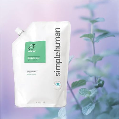simplehuman Lavender Mint Dish Soap Refill Pouch, 34 Fl Oz. - size: 34 Fl Oz (Pack of 1)
