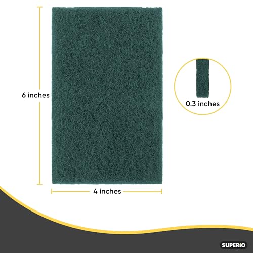 Scouring Pad Non-Scratching Scrubber Non-Scratch Cleaning Scrub Pads, Heavy Duty Scouring Pad, Reusable Kitchen Scrubbing Pad Pack of 5, Green, By Superio - size: 5-pack