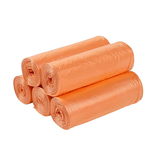 Small Trash Bags Strong Thicken Biodegradable Garbage Bag Wastebasket for Kitchen Office Home Bathroom Bedroom 100 Counts Random Color, Orange, 17.7 inch x 19.7 inch(45 x 50 cm)