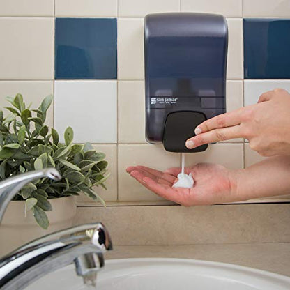 San Jamar Rely Soap Dispenser – 900ml Wall Mounted Manual Liquid Dispenser with Efficient Pump for Home and Commercial Use, Black Pearl, (Pack of 6)