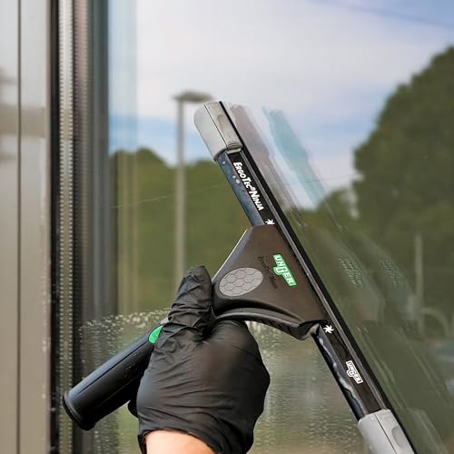 Unger Commercial ErgoTec Advanced Window Cleaning Ninja Kit 4-in-1 – Squeegee, Scrubber, Tool Holder, Microfiber Cloth – Professional Indoor/Outdoor Window Cleaning Equipment, WNK12