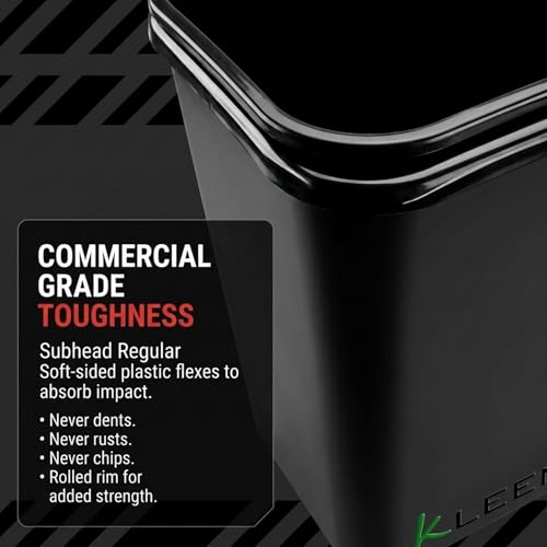 Kleen Commercial Soft-Sided Wastebasket, 41-Quart 10.25 Gallon, Black Plastic Trash Can (20 x 16 x 11.6 in) - size: 10.25 Gallon