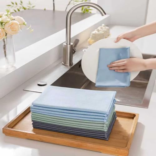 Microfiber Glass Cleaning Cloth 8 Pack, 16 Inch X 12 Inch, Lint Free Quickly Clean Window, Glasses, Windshields, Mirrors, and Stainless Steel, Multicolor - color: Multicolor