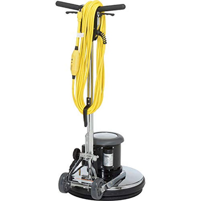 Global Industrial Corded Low Speed Floor Machine, 20" Cleaning Path, Durable Stainless Steel Construction, Heavy-Duty 1.5 HP Motor, 50'L Safety GFCI Power Cord