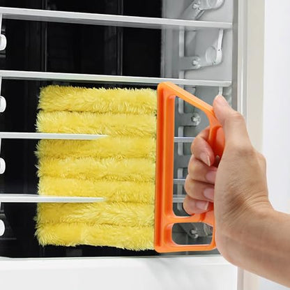 Window Blind Cleaner Duster Set, Washable Dusting Cleaner Air Vent Cleaning Brush Tools (Orange) - color: Orange