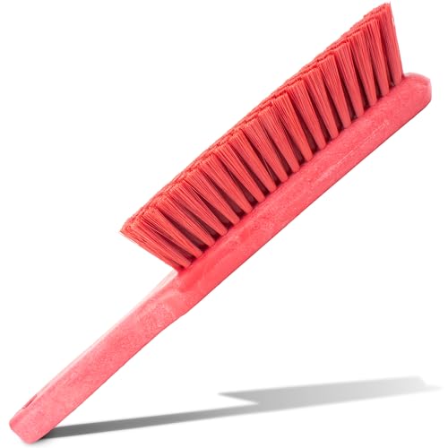 SPARTA 8 Inch Soft Counter Brush with Polyester Bristles and 5 Inch Handle, Color Coded Handheld Broom for Tables Countertops and Foodservice Surfaces, 13 Inch Overall Length, Red, Pack of 6 - color: Red