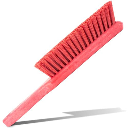 SPARTA Handheld Soft Counter Brush 8 Inch Bristle Span, Multi-Use Dust Brush with 5 Inch Handle for Tables, Countertops, and Delicate Surfaces, Polyester, Red - color: Red