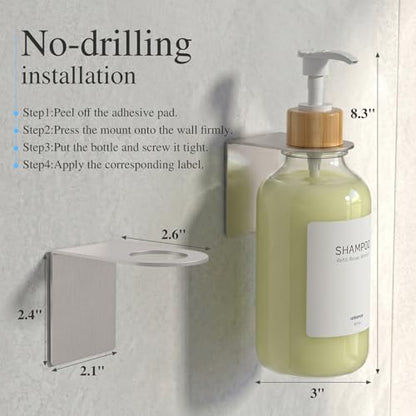 Shampoo and Conditioner Dispenser Wall Mounted - Shower Dispenser 3 Chamber No Drill - Refillable Shampoo Dispenser for Shower Wall - Bathroom Dispenser Sets 500ML Transparent - color: Clear