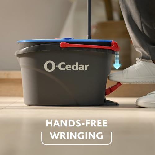O-Cedar EasyWring RinseClean Microfiber Spin Mop & Bucket Floor Cleaning System with 1 Extra Refill with Lavender Pac (Variety Pack) - style: RinseClean Spin Mop & Bucket + 1 Extra Refill + Lavender PACS