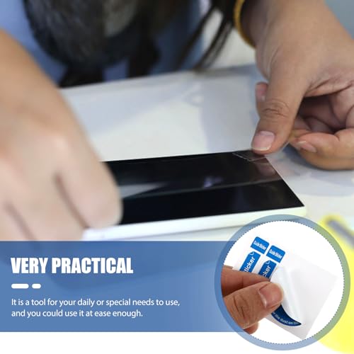Uonlytech 200pcs LCD Screen Cleaning Stickers Film Dust Removal Stickers Dust Removal Tool Phone Screen Paper Decals Cleaning Phone Tool for Home Use - color: Blue, size: 6X4.3CM