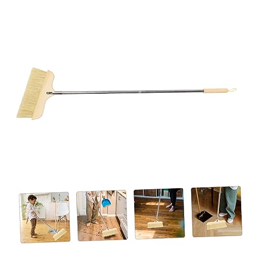 Bristle Broom Long Handle for Home Cleaning Soft Bristles for Floor and Carpet Dust Sweeper for Kitchen Living Room and Bathroom Use