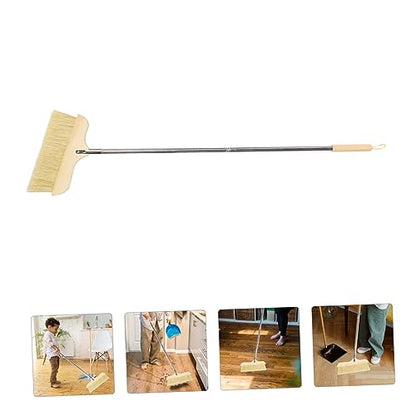 Bristle Broom Long Handle for Home Cleaning Soft Bristles for Floor and Carpet Dust Sweeper for Kitchen Living Room and Bathroom Use