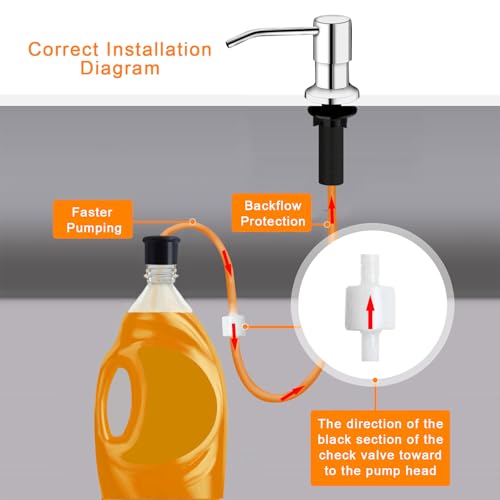 Sink Soap Dispenser, Kichen Sink SoapDispenser, 47" Extension Tube kit, Under Sink Soap Dispenser Pump, No Need More Refills （Chrome-2 Pack） - color: Chrome-2 Pack