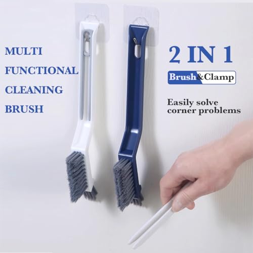2 Pack Hard Bristle Crevice Cleaning Brush, Multifunctional Gap Cleaning Brush Supplies for Kitchen, Bathroom, Corner, Grout, Sink, Cup, Teapot, Bottle, Blender
