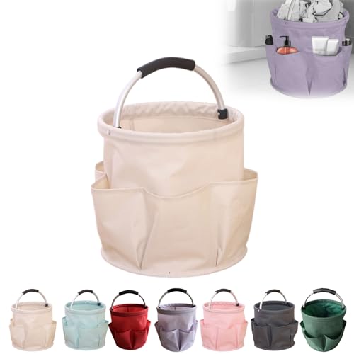 Professional Cleaning Caddy Organizer - 11" Wearable Cleaning Supply Bag with Adjustable Shoulder Strap & Handle - Housekeeper Essentials Organizer for Detailing Tools & Supplies (White) - color: White