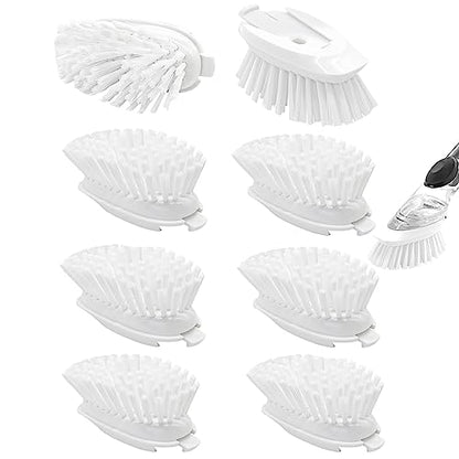 Brush Refills for OXO Dish Brush - 8 Pack Dish Brush Cleaning Soap Dispensing Head Replacement for Scrubber (White) - color: 8-pack