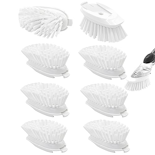 Brush Refills for OXO Dish Brush - 8 Pack Dish Brush Cleaning Soap Dispensing Head Replacement for Scrubber (White) - color: 8-pack