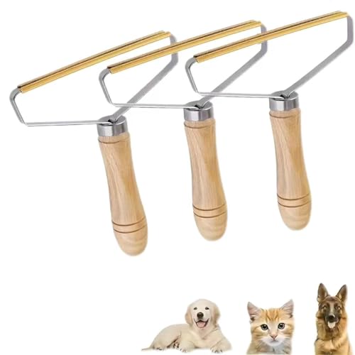 3pcs Metal Blade Dog Hair Remover Tool, Pet Fur and Lint Removal Brush, Manual Coat Sweater Grooming Trimmer for Effective Cleaning of Carpets, Clothing, Upholstery