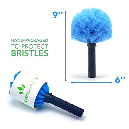 EVERSPROUT Twist-On Cobweb Duster | Hand Packaged to Protect Bristles | Indoor & Outdoor Brush Attachment | Fits Standard Acme Threaded Poles | Brush Head with Handle, No Pole (Medium-Stiff Bristles) - style: Cobweb Duster (Medium-Stiff Bristles)