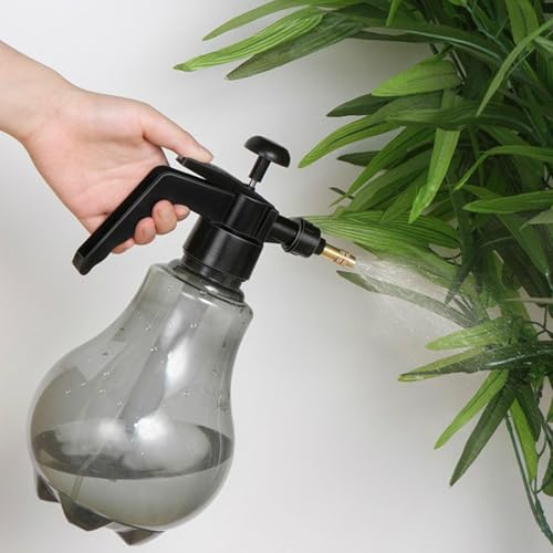 1.5L Water Spray Bottles, Hand Held Pressure Plant Mister with Top Pump, Continuous Spray Bottle for Plants, Watering Can with Adjustable Nozzle for Outdoor Indoor Gardening and Cleaning Work (Grey) - color: Gray