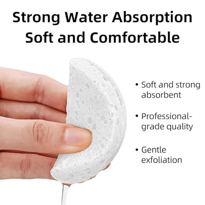 120-Count Compressed Facial Sponges|Kickleen100% Natural Cellulose Cosmetic Spa Sponges for Daily Facial Cleansing|Makeup And Mask Removal|Exfoliating|Skin Massage|Pore Exfoliation (120 Count (White)) - color: 120 Count (White)
