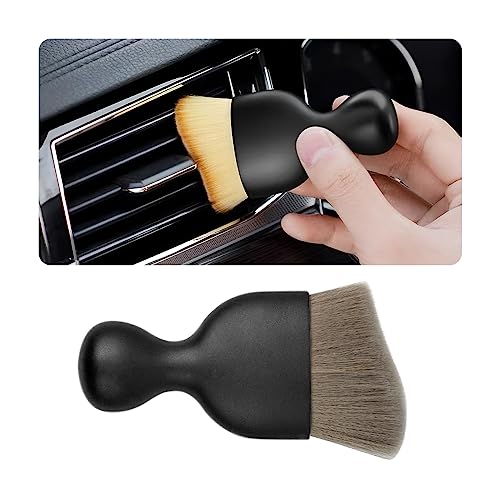 Blilo Car Interior Detailing Brush, Auto Soft Hair Cleaning Brushes, Scratch Free Curved Dirt Dust Collectors, Removal Tool for Vehicle Dashboard Air Conditioner Vents Leather (Grey/1PCS) - color: Gray, size: 1PCS