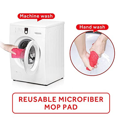 16.5" Microfiber Mop Pads Refills, 3 Pack Reusable Replacement Heads | reusable wet mop refills, machine washable for 14-16 inch spray mops, hardwood floors, dust cleaning & scrubbing - color: 16"red*3