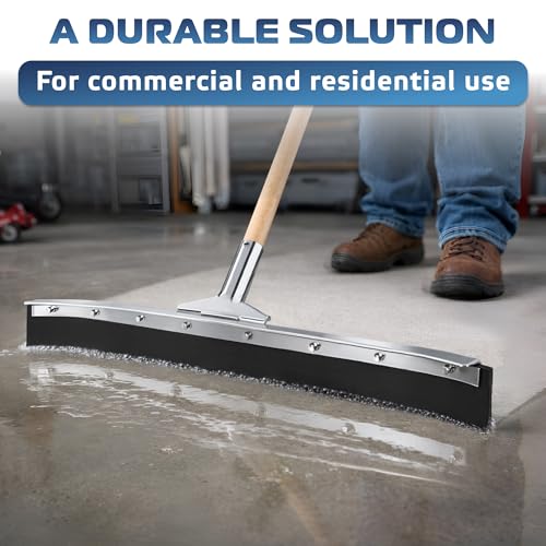 DSV Standard Curved Floor Squeegee 24’’, Rubber Blade Garage Squeegee, Taper Pole Connection - Handle Sold Separately for Tiles, Concrete and Asphalt - size: 24-inch