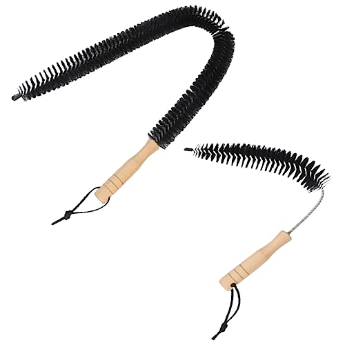 Dryer Vent Cleaner Wooden Handle Dryer Vent Cleaning Brush Refrigerator Condenser Coil Brush for Lint Removal (Two Size)