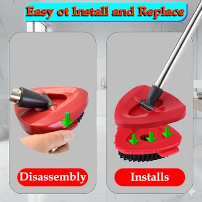 RinseClean Spin Mop Scrubber Replacement Scrub Brush Head Compatible with O Cedar RinseClean 2 Tank, Bathroom and Shower Floor Scrubber Cleaning Scrub Brush Spin Mop Base for Ocedar RinseClean