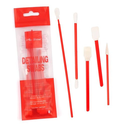 Maxshine Universal 2-Pack Detailing Swabs – Precision Cleaning Tools for Tight Spaces, Vents, Emblems & Hard-to-Reach Areas – Reusable Foam Tips for Car Detailing & Electronics - style: Pack of 2