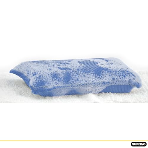 Microfiber Non-Scratch Dish & Kitchen Scrubber Heavy-Duty Household Cleaning Sponges, Multi-Purpose Cleaning Supplies for Dishes and Kitchens Pack of 3 - color: Blue, size: 3-pack