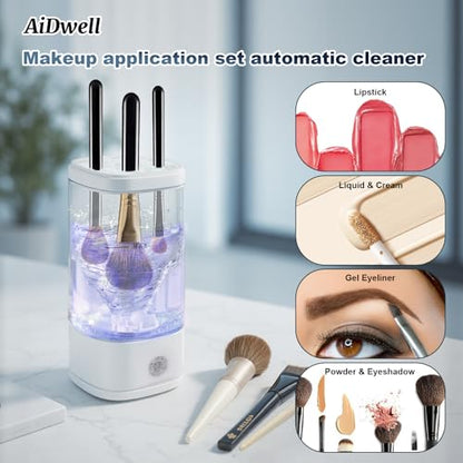 3 in 1 Electric Makeup Brush Cleaner Machine with Dryer, Automatic Brushes Cleaner Tool Deep Cleaning for All Size Beauty Makeup Brush Set, Sponges, Blush Brush