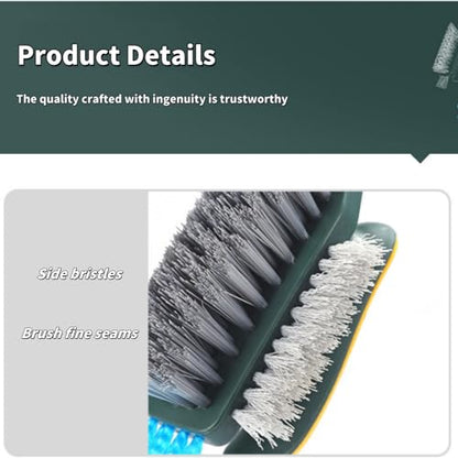 Multi-Purpose Bathroom and Window Groove Cleaning Brush, Ergonomic Handle with Stiff Bristles for Deep Cleaning, Grey White - color: Grey White