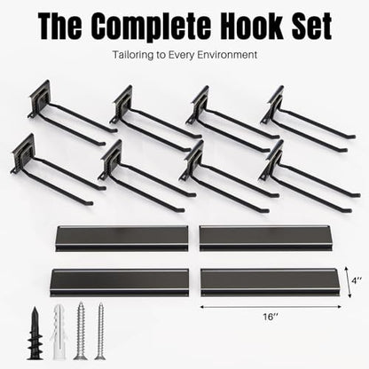 Garage Garden Tool Organizer Wall Mount, Heavy Duty Garage Tool Storage Rack 64 Inches, Max Load 440lb - Shovel, Rake, Folding Chair, Weed Eater Storage