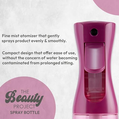 Spray Bottle Mister for Hair - Continuous Mister, Fine Water Mist, Trusted by Professional Salons & Barbers, 10.1oz - Clear Bottle (Fuscia) - color: Fuscia
